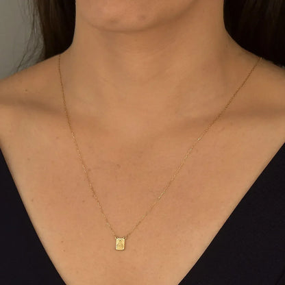 Escapulário De Ouro 18k Coração Jesus E Sra Do Carmo Mini