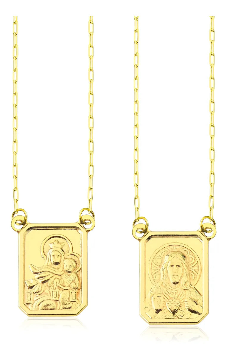 Escapulário Ouro 18k Cartier Unissex Medalha Média 65cm