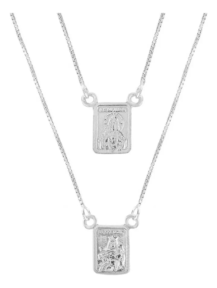 Escapulário Prata 925 Legítima Nossa Senhora 60cm